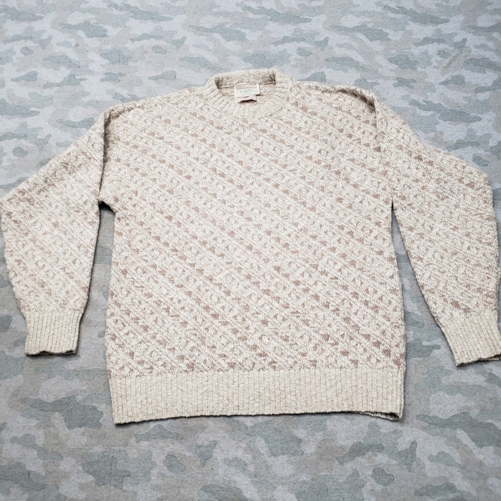 VTG Lord Jeff Sweater Mens Large Beige Crew Neck Pullover Sandston Collection